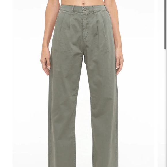 PISTOLA Ellery High Rise Wide Leg Trouser in Garden Green 31 - Picture 3 of 12